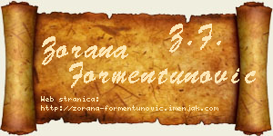 Zorana Formentunović vizit kartica